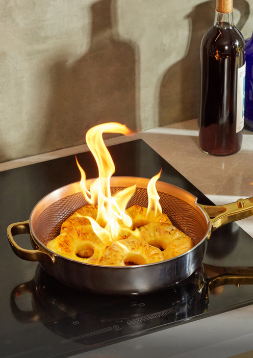 pineapple in flames in titanium always pan pro