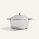 A large, silver-colored metal Titanium Perfect Pot Pro 7 qt. stockpot with two side handles and a matching lid with a knob handle.