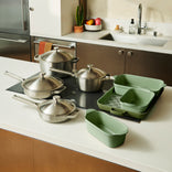 Titanium Pro Cookware + Bakeware Set-Brushed/Steam-hover